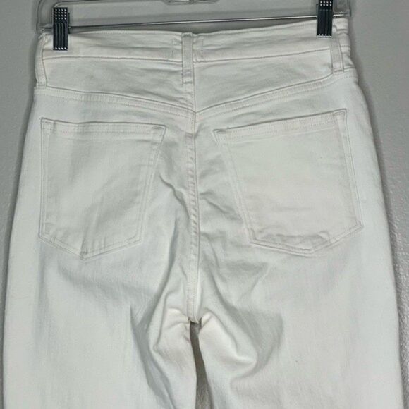 J. Crew Women's White High Rise Vintage Straight Leg Button Fly Jeans Size 27 - Picture 7 of 12